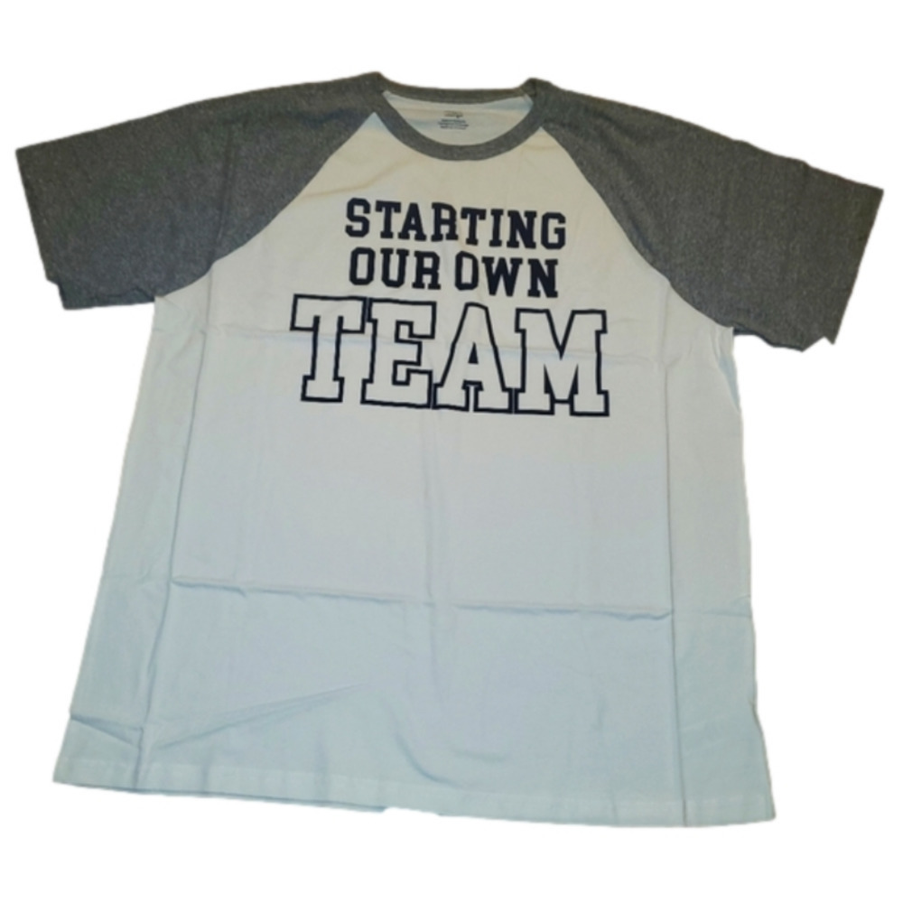 NWT CARTER'S STARTING OUR OWN TEAM tee grey & white XL NEW